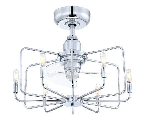 Influencer 22 inch Indoor Ceiling Fan with LED Bulb Light Kit - Chrome with Clear blades (90|FP3075CH)