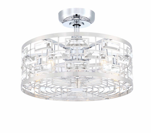 Klout 22 Inch Indoor Ceiling Fandelier with LED Light Kit - Chrome with Clear blades (90|FP3070CH)