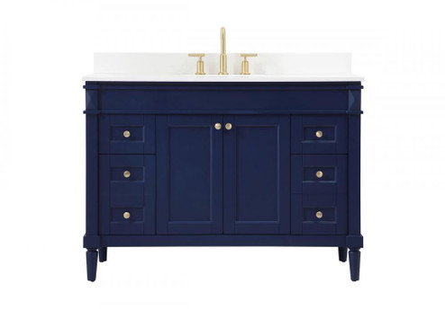 48 inch Single bathroom vanity in blue with backsplash (758|VF31848BL-BS)