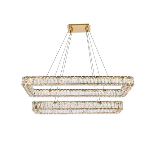 Monroe 42 inch LED double rectangle pendant in gold (758|3504G42L2G)