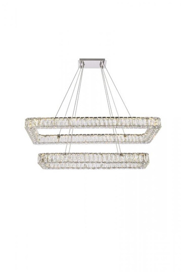 Monroe 42 inch LED double rectangle pendant in chrome (758|3504G42L2C)