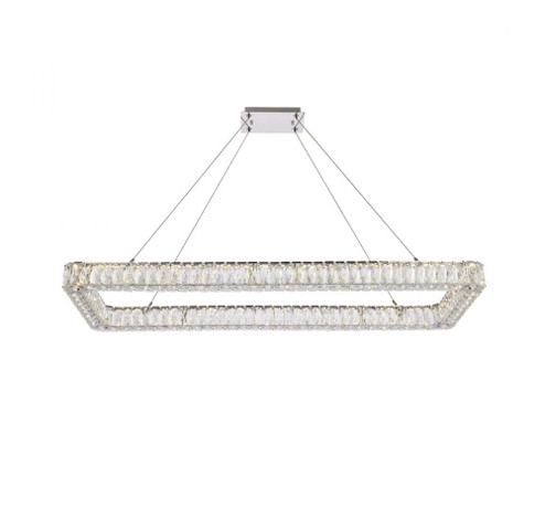 Monroe 50 inch LED Single rectangle pendant in chrome (758|3504D50L1C)