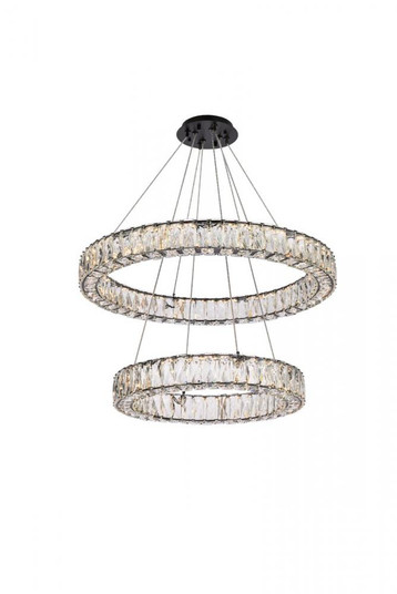 Monroe 28 Inch LED Double Ring Chandelier in Black (758|3503G28BK)