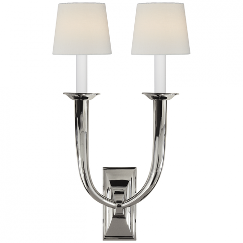 French Deco Horn Double Sconce (279|S 2021PN-L2)