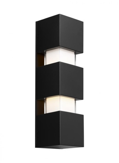 Modern Square Geometric Medium Wall Sconce Light in a Black finish (7355|700OWSQGE92717BUNV)