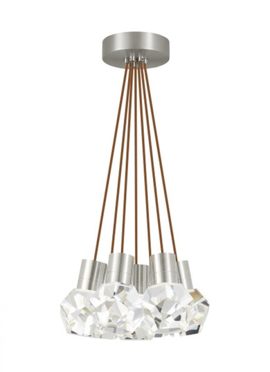 Modern Kira dimmable LED Ceiling Pendant Light in a Satin Nickel/Silver Colored finish (7355|700TDKIRAP7PS-LEDWD)