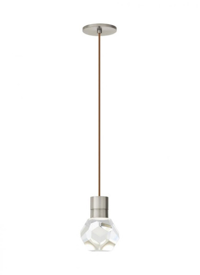 Modern Kira dimmable LED Ceiling Pendant Light in a Satin Nickel/Silver Colored finish (7355|700TDKIRAP1PS-LED922)