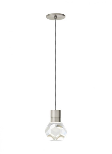 Modern Kira dimmable LED Ceiling Pendant Light in a Satin Nickel/Silver Colored finish (7355|700TDKIRAP1IS-LED930)