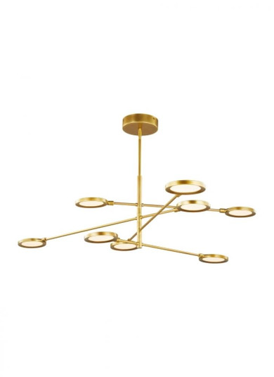 Spectica dimmable LED Modern 8-light Ceiling Chandelier in a Plated Brass/Gold Colored finish (7355|700LSSPCTBR-LED930)