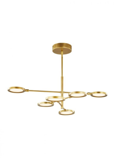 Spectica dimmable LED Modern Contemporary 6-light Ceiling Chandelier in a Plated Brass/Gold Colored (7355|700SPCTBR-LED930-277)