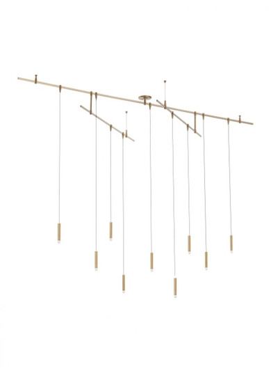 Modern Moxy 9-light Natural Brass/Gold Colored Ceiling Chandelier (7355|700MXY9R-LED930S)