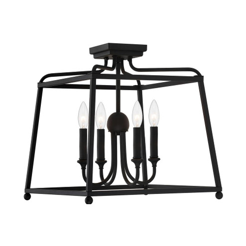 Libby Langdon Sylvan 4 Light Black Forged Semi Flush Mount (205|2243-BF_NOSHADE)