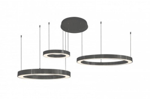 Aria 59'' LED 3-Ring Multi Pendant in Polished Black Gunmetal Chrome (4450|HF4443-BK)