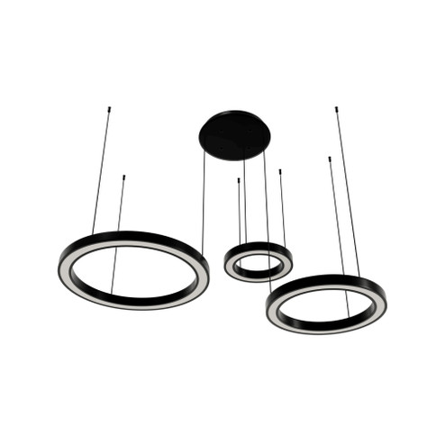 Aria 3-Ring 59''W LED Chandelier in Black Gunmetal Chrome (4450|HF4443-BK)