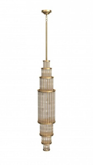 Waldorf 50'' Pendant in Aged Brass with Glass Rod Accents (4450|HF1926-AB)