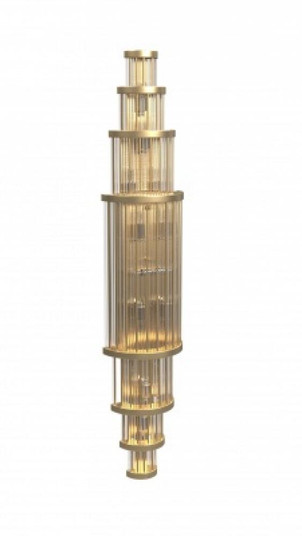 Waldorf 50'  Wall Sconce in Aged Brass with Glass Rods (4450|HF1923-AB)
