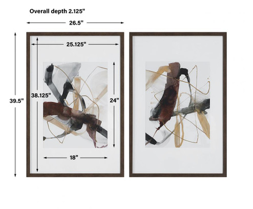 Uttermost Burgundy Interjection Abstract Prints Set/2 (85|41440)