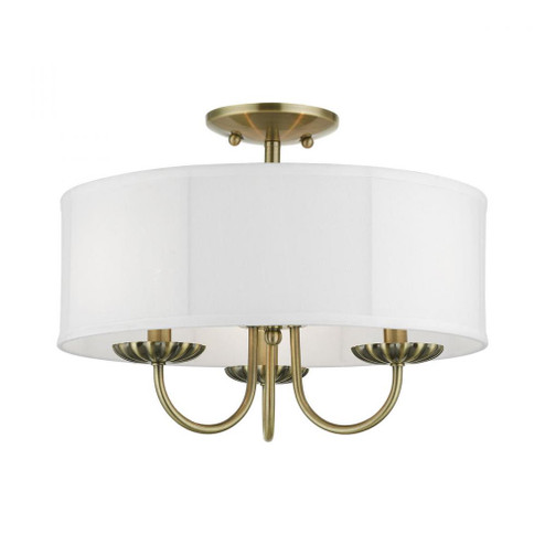 3 Light Antique Brass Semi-Flush Mount (108|42989-01)