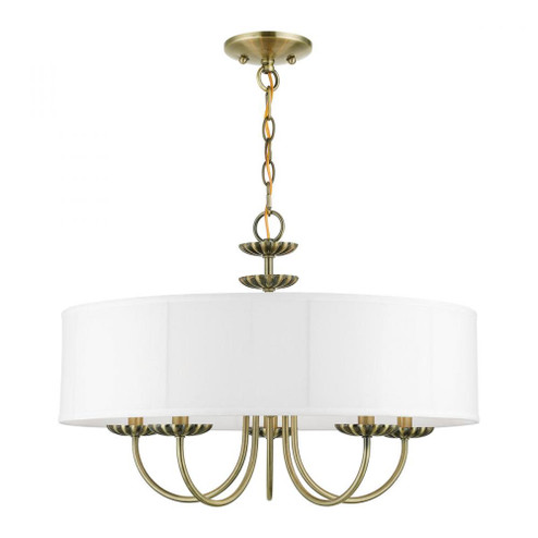 5 Light Antique Brass Pendant Chandelier (108|42985-01)