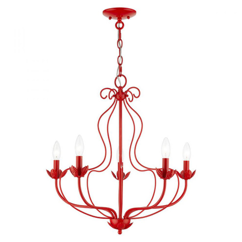 5 Light Shiny Red Chandelier (108|42905-72)