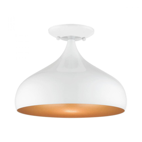 1 Light Shiny White Sem-Flush Mount (108|41050-69)
