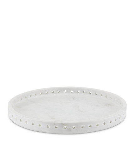 Freya Large White Marble Tray (92|1200-0592)