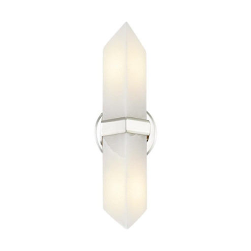 Valencia 15-in Alabaster 2 Lights Damp-Rated Wall/Vanity Light with Polished Nickel Finish (7713|WV334215PNAR)