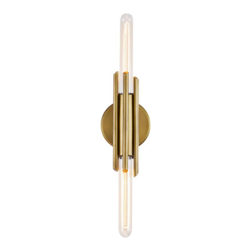 Torres 11-in Vintage Brass 2 Lights Damp-Rated Wall/Vanity Light (7713|WV335811VB)