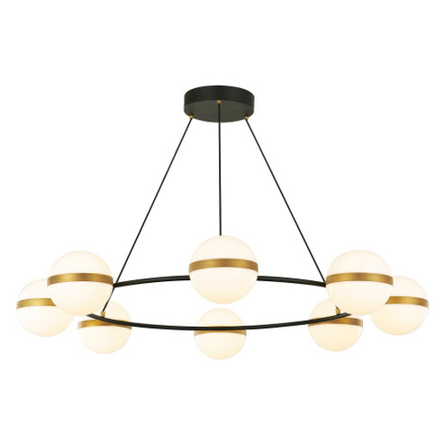 Tagliato 44-in Matte Black/Brushed Gold LED Chandeliers (7713|CH302008MBBG)