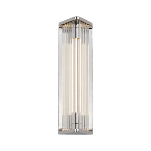 Sabre 12-in Polished Nickel/Ribbed Glass LED Wall/Vanity (7713|WV339112PNCR)