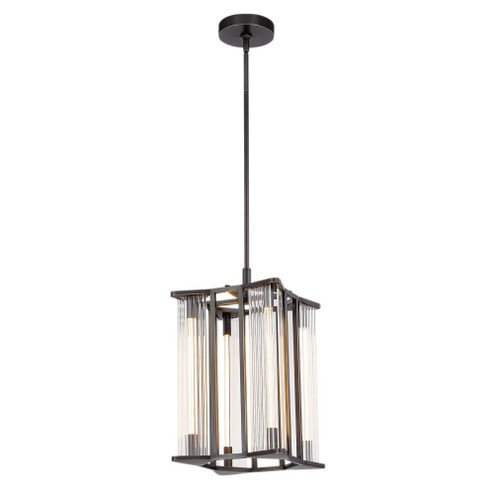 Sabre 11-in Polished Nickel/Ribbed Glass LED Pendant (7713|PD339415PNCR)