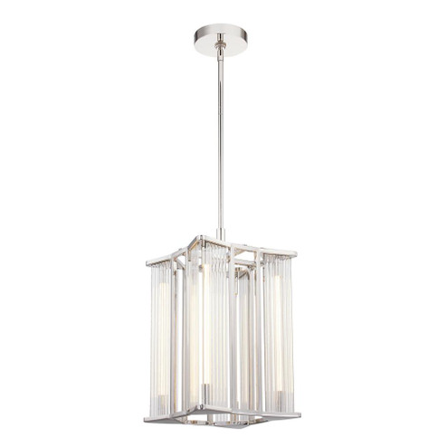 Sabre 11-in Polished Nickel/Ribbed Glass LED Pendant (7713|PD339415PNCR)