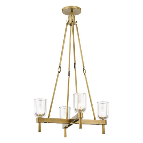 Lucian 22-in Clear Crystal/Vintage Brass 4 Lights Socket Pendant (7713|PD338422VBCC)