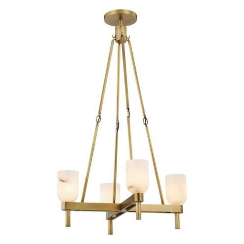 Lucian 22-in Alabaster 4 Lights Socket Pendant with Vintage Brass Finish (7713|PD338422VBAR)