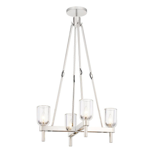 Lucian 22-in Clear Crystal/Polished Nickel 4 Lights Socket Pendant (7713|PD338422PNCC)