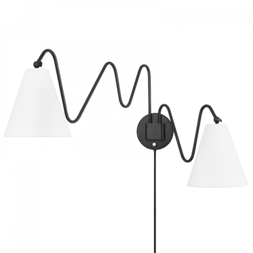 Onda Plug-In Sconce (6939|HL699102-SBK)