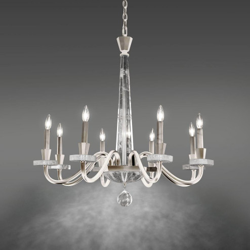 Amadeus 8 Light 120V Chandelier in Antique Silver with Optic Haze Quartz (168|S9334-48OH)