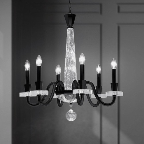 Amadeus 6 Light 120V Chandelier in Black with Optic Haze Quartz (168|S9327-51OH)