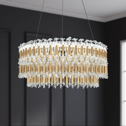 Tahitian 25in LED 3000K/3500K/4000K 120V-277V Pendant in Antique Silver with Clear Optic Crystal (168|S8124-48O)