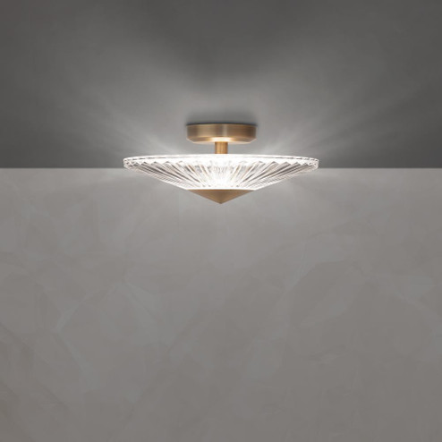 Origami 16in LED 3000K/3500K/4000K 120V-277V Semi-Flush Mount in Aged Brass (168|S7216-700H)