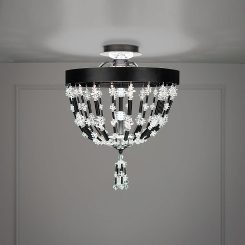 Bali 16in LED 120V-277V Semi-Flush Mount in Black with Clear Optic Crystal (168|S2817-51O)