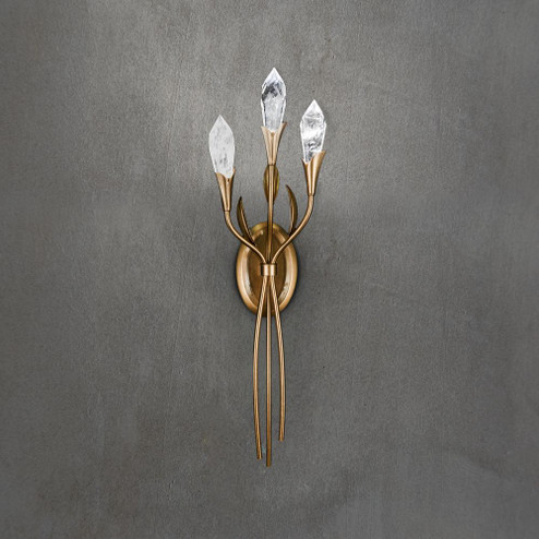 Secret Garden 27IN LED 3500K 120V-277V Wall Sconce in Antique Silver with Optic Haze Quartz (168|S2428-48OH)