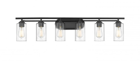 Ice - 6 Light - 42 inch - Matte Black - Bath Vanity Light (3442|353-6W-BK-CL-LED)