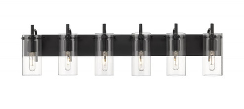 Press - 6 Light - 42 inch - Matte Black - Bath Vanity Light (3442|352-6W-BK-CL-LED)