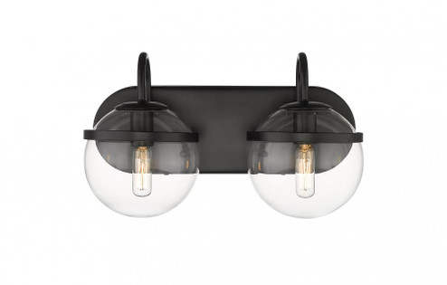 Sands - 2 Light - 14 inch - Matte Black - Bath Vanity Light (3442|350-2W-BK-CL)