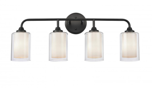 Fairbank - 4 Light - 28 inch - Matte Black - Bath Vanity Light (3442|342-4W-BK-CLW-LED)