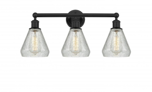 Conesus - 3 Light - 24 inch - Matte Black - Bath Vanity Light (3442|616-3W-BK-G275)
