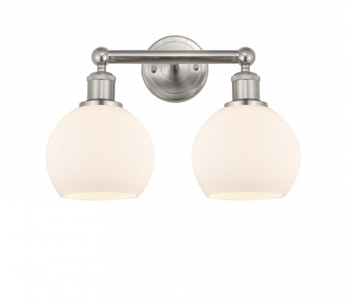Athens - 2 Light - 15 inch - Brushed Satin Nickel - Bath Vanity Light (3442|616-2W-SN-G121-6)