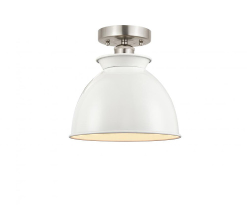 Adirondack - 1 Light - 8 inch - Brushed Satin Nickel - Semi-Flush Mount (3442|616-1F-SN-M14-W)