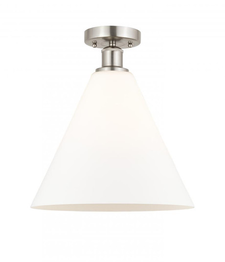 Berkshire - 1 Light - 12 inch - Brushed Satin Nickel - Semi-Flush Mount (3442|616-1F-SN-GBC-121)